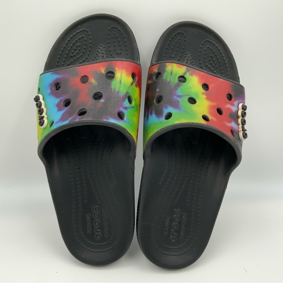 Crocs Classic Unisex Tie-Dye Graphic Slides Unisex Adults. M/9 W/11. - Picture 2 of 7